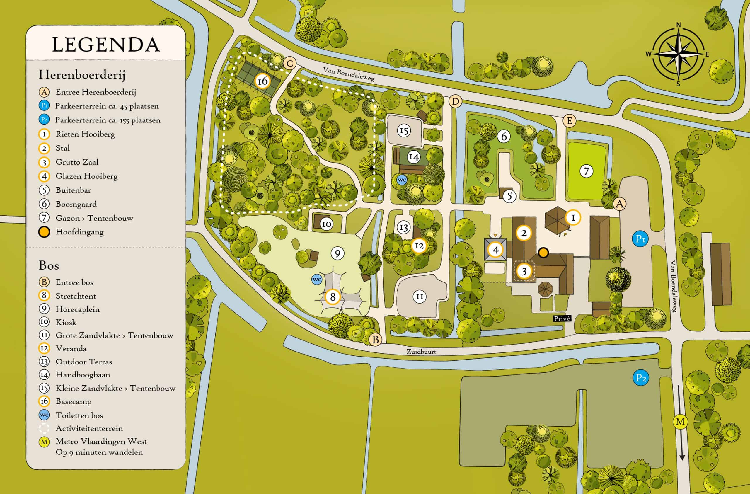 evenementenlocatie-plattegrond-Buitenplaats-Vlaardingen Evenementenlocatie plattegrond