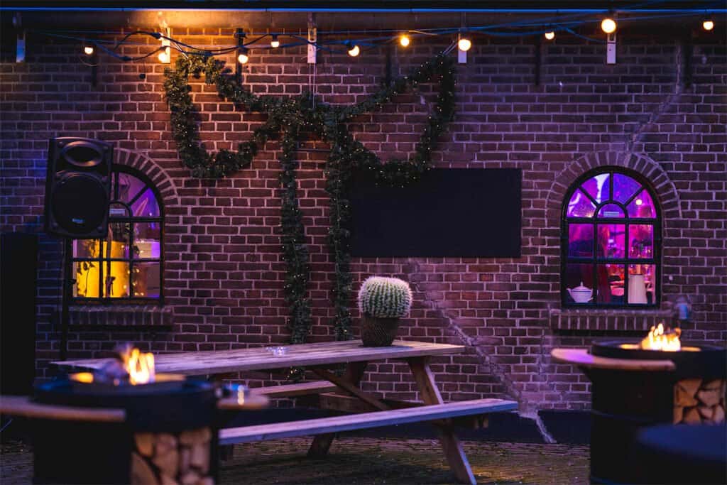 Bedrijfsuitje kerst boerderij verlichting sfeervol